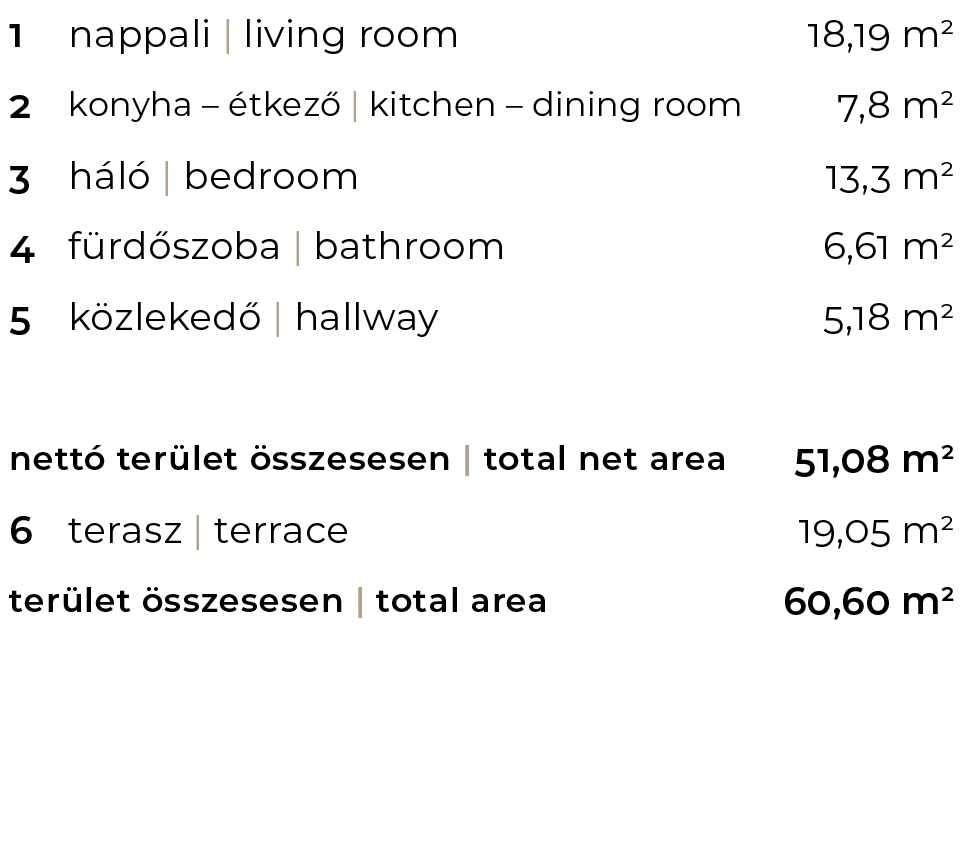 1-1em-2 új építésű lakás helyiségei