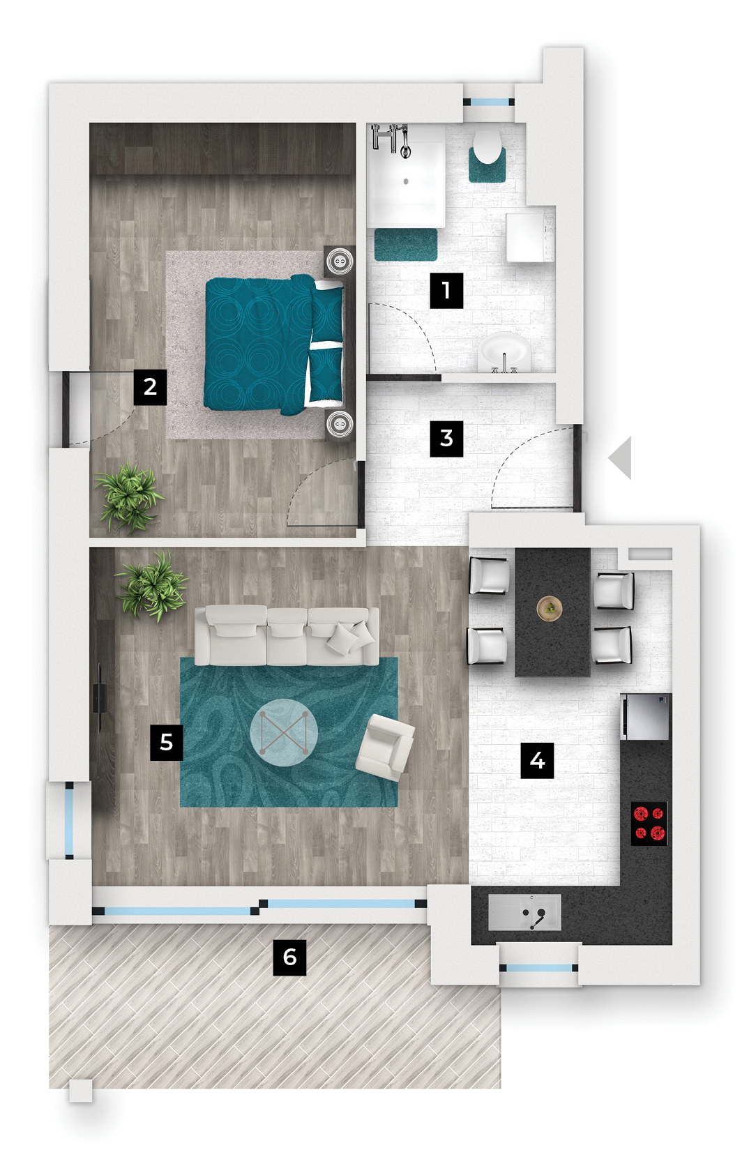 3-fsz-1 új építésű lakás alaprajza