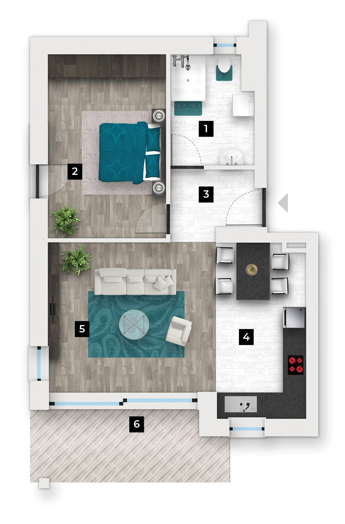 4-fsz-1 új építésű lakás alaprajza