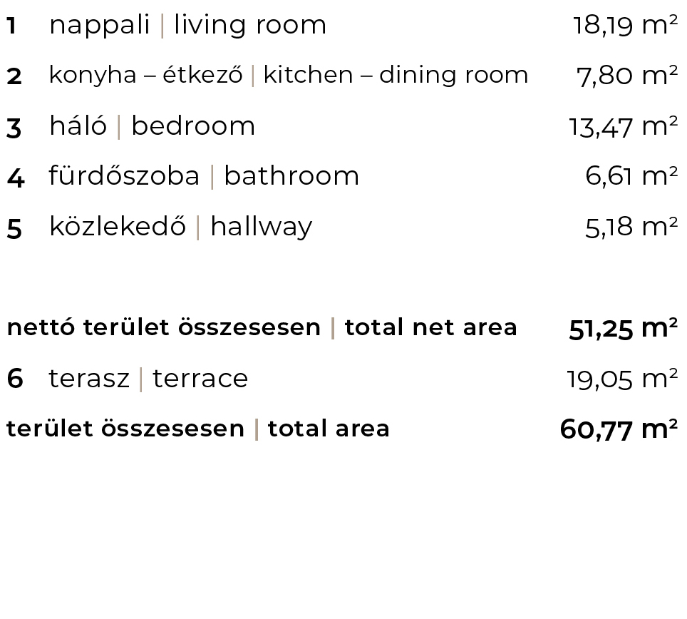 6-1em-1 új építésű lakás helyiségei