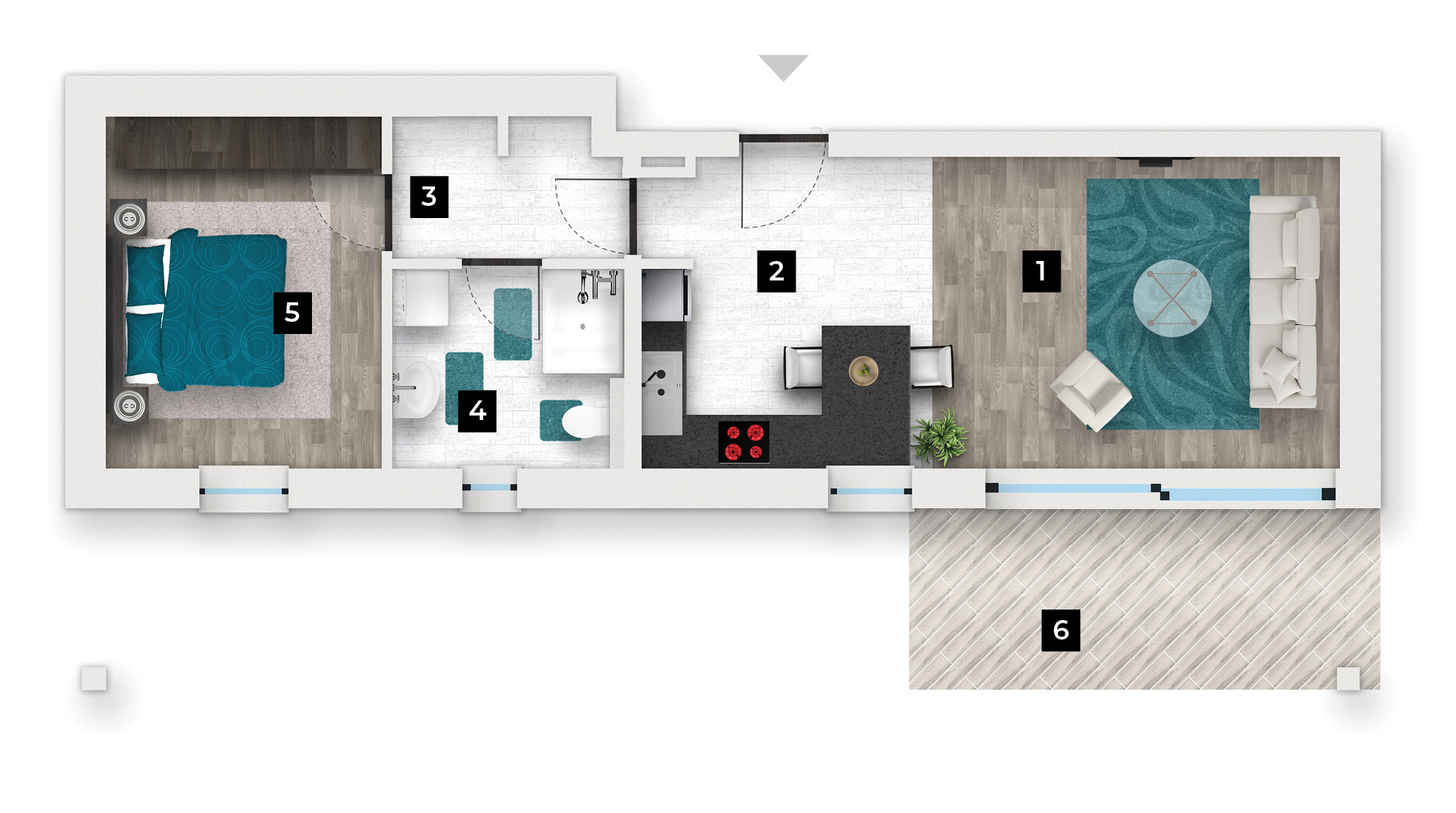 6-fsz-1 új építésű lakás alaprajza