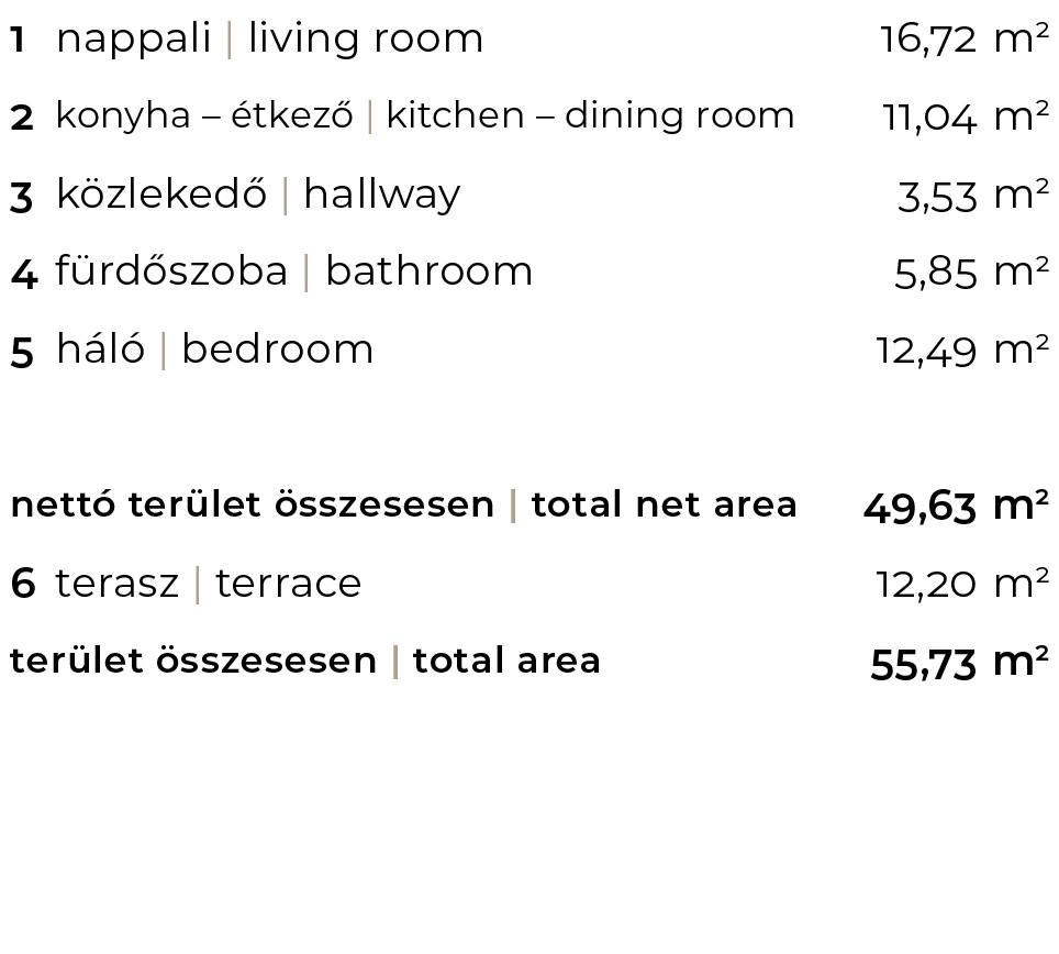 6-fsz-1 új építésű lakás helyiségei