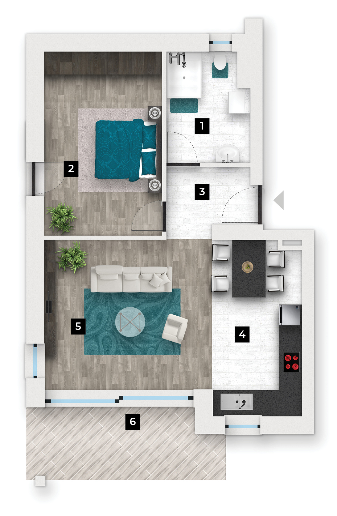 7-fsz-1 új építésű lakás alaprajza